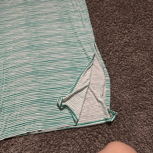 LOFT Green and White Striped Maxi Skirt Size Small Petite - Picture 4 of 7